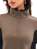 Onfers Womens Cropped Sweatshirts Half Zip Pullover Long Sleeve Oversized Sweaters Workout Fall Outfits with Pockets