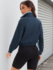 Onfers Womens Cropped Sweatshirts Half Zip Pullover Long Sleeve Oversized Sweaters Workout Fall Outfits with Pockets