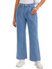 Women Striped Jeans High Rise Zipper Fly Trousers Straight Leg Denim Pants