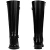 Buckle Chunky Low Heel Side Zipper Knee High Riding Boots for Women