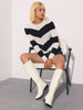 Buckle Chunky Low Heel Side Zipper Knee High Riding Boots for Women