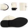 Buckle Chunky Low Heel Side Zipper Knee High Riding Boots for Women