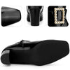 Rhinestone Buckle Decor Square Toe Chunky Heel Ankle Boots for Women