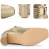 Rhinestone Buckle Decor Square Toe Chunky Heel Ankle Boots for Women
