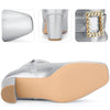 Rhinestone Buckle Decor Square Toe Chunky Heel Ankle Boots for Women