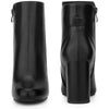 Round Toe Side Zip Block Heel Ankle Boots for Women