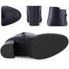 Round Toe Side Zip Block Heel Ankle Boots for Women