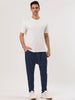 Solid Color Elastic Waist Slant Pockets Harem Pants