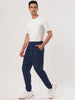 Solid Color Elastic Waist Slant Pockets Harem Pants