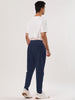 Solid Color Elastic Waist Slant Pockets Harem Pants