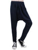 Solid Color Elastic Waist Slant Pockets Harem Pants