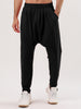Solid Color Elastic Waist Slant Pockets Harem Pants