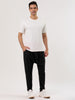 Solid Color Elastic Waist Slant Pockets Harem Pants