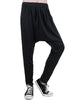 Solid Color Elastic Waist Slant Pockets Harem Pants