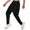 Solid Color Elastic Waist Slant Pockets Harem Pants