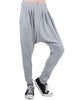 Solid Color Elastic Waist Slant Pockets Harem Pants