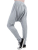 Solid Color Elastic Waist Slant Pockets Harem Pants