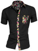 Summer Pocket Short Sleeve Button Floral Print Shirt