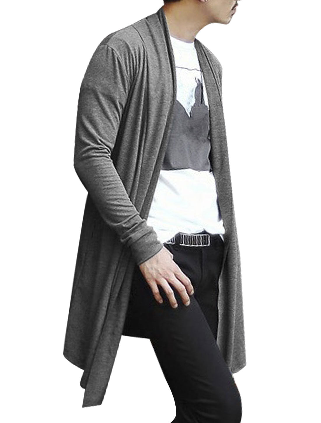 Bublédon Shawl Collar Open Front Long Sleeve Solid Jacket