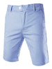 Casual Summer Striped Flat Front Chino Shorts