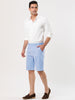 Casual Summer Striped Flat Front Chino Shorts