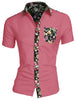 Summer Pocket Short Sleeve Button Floral Print Shirt