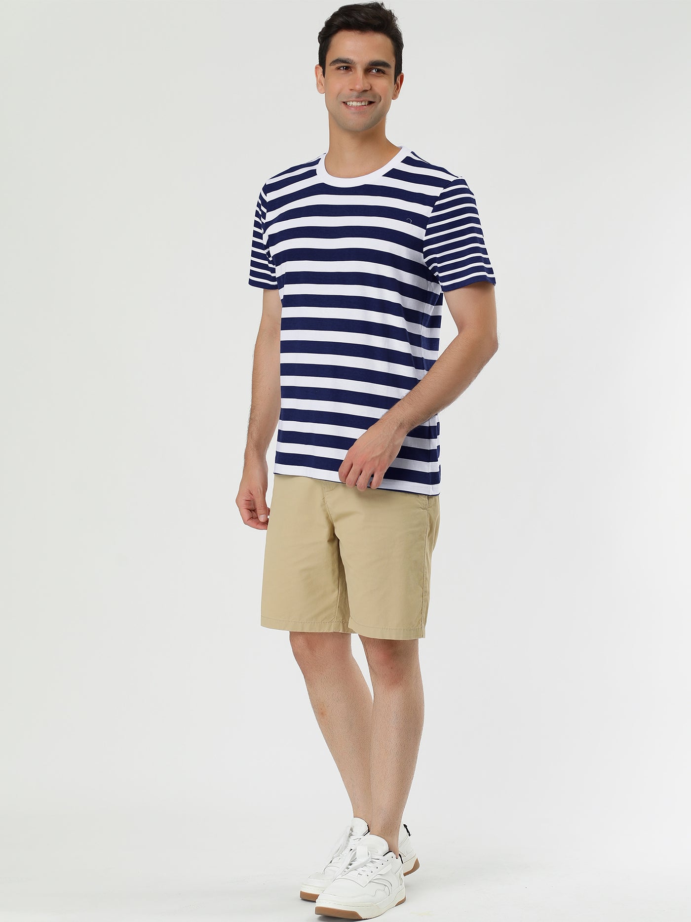Bublédon Chic Striped Crewneck Short Sleeve Summer T-Shirts