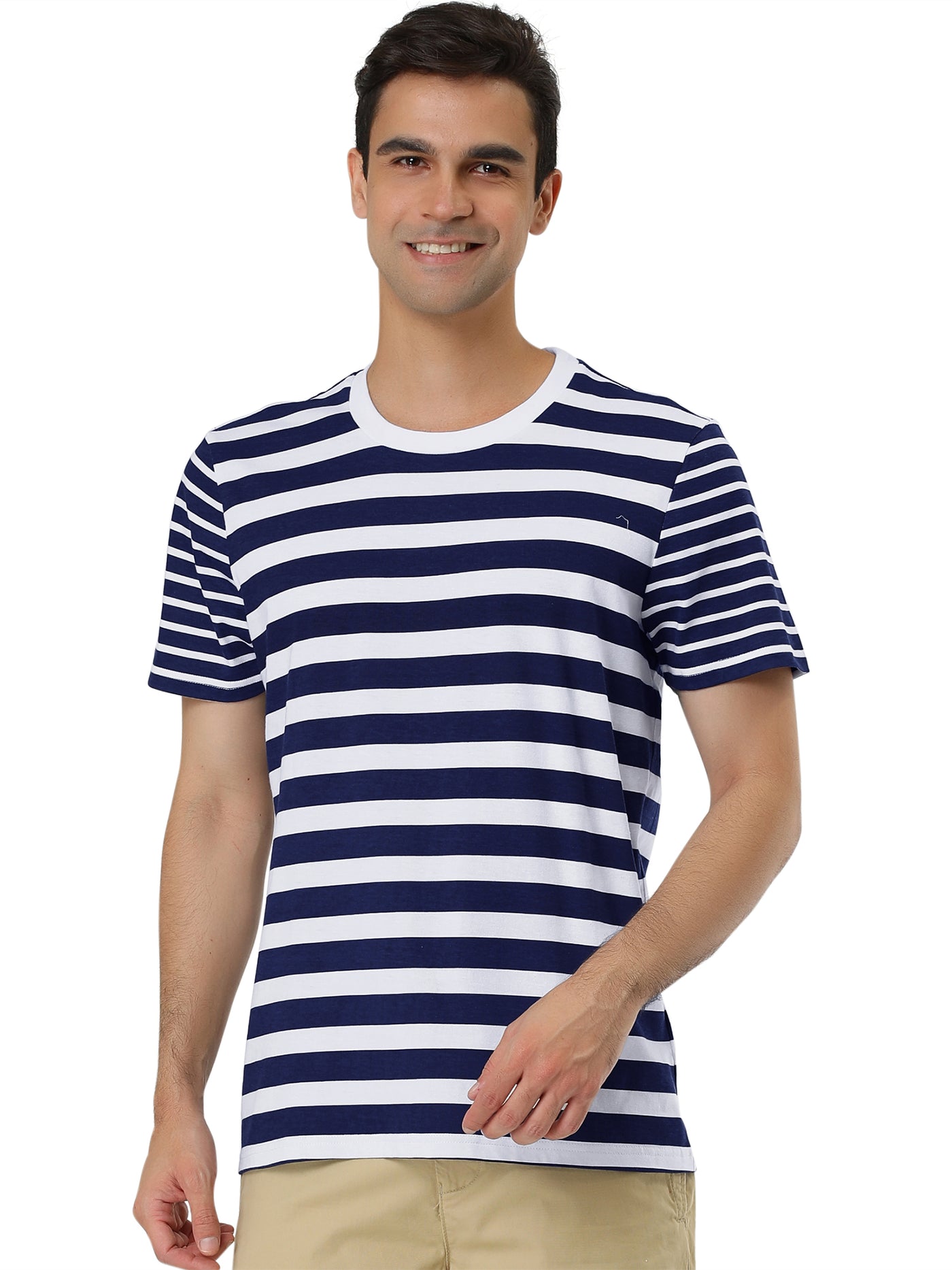 Bublédon Chic Striped Crewneck Short Sleeve Summer T-Shirts