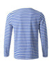 Basic Crew Neck Striped Pullover Long Sleeve Shirt