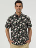 Short Sleeve Floral Print Cotton Beach Hawaiian Shirt