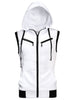 Kangaroo Pocket Zip Up Drawstring Hooded Vest