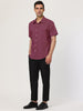 Retro Short Sleeve Cotton Polka Dot Button Up Shirt