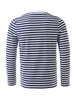 Basic Crew Neck Striped Pullover Long Sleeve Shirt