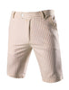 Casual Summer Striped Flat Front Chino Shorts