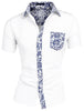 Summer Pocket Short Sleeve Button Floral Print Shirt