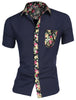 Summer Pocket Short Sleeve Button Floral Print Shirt