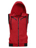 Kangaroo Pocket Zip Drawstring Sleeveless Hoodies