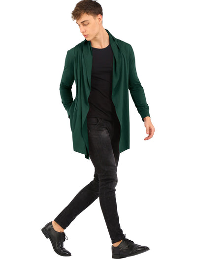 Shawl Collar Open Front Long Sleeve Solid Jacket