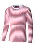 Basic Crew Neck Striped Pullover Long Sleeve Shirt