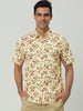 Short Sleeve Floral Print Cotton Beach Hawaiian Shirt