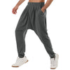 Solid Color Elastic Waist Slant Pockets Harem Pants