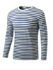 Basic Crew Neck Striped Pullover Long Sleeve Shirt