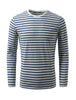 Basic Crew Neck Striped Pullover Long Sleeve Shirt