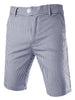 Casual Summer Striped Flat Front Chino Shorts