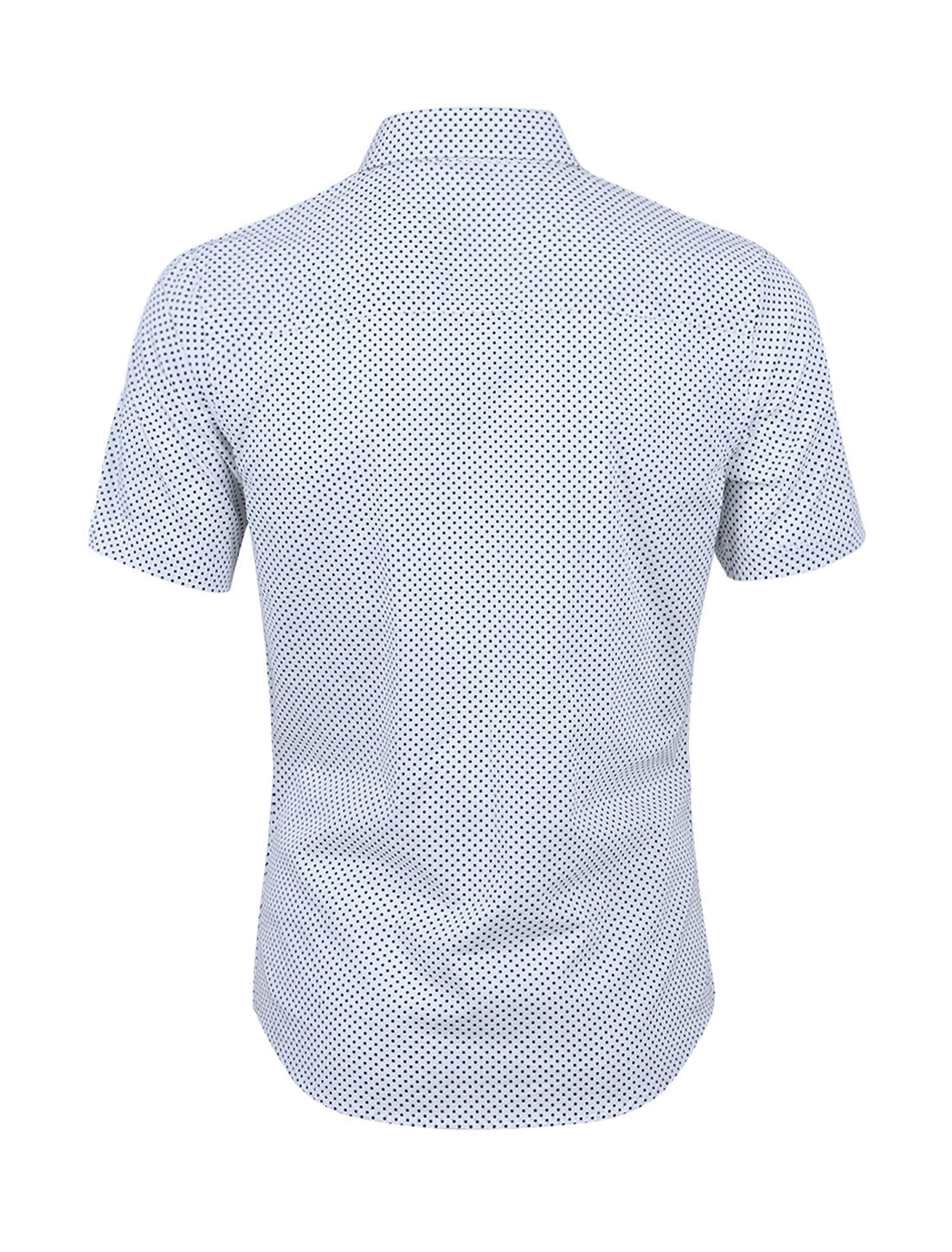 Bublédon Retro Short Sleeve Cotton Polka Dot Button Up Shirt