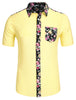 Summer Pocket Short Sleeve Button Floral Print Shirt