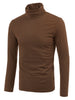Solid Color Turtleneck Pullover Long Sleeve Shirt