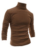 Solid Color Turtleneck Pullover Long Sleeve Shirt