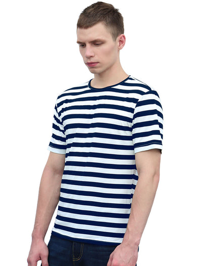 Chic Striped Crewneck Short Sleeve Summer T-Shirts