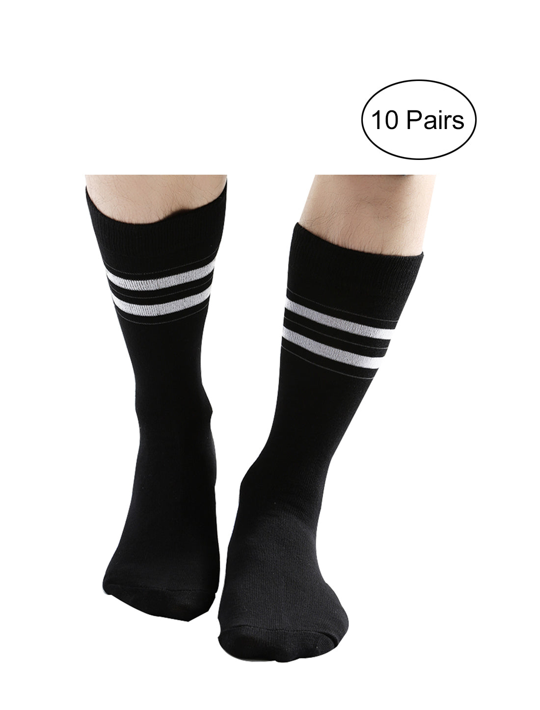 Bublédon Men 10 Packs Luxury Cotton Pattern Long Dress Ribbed Assorted Socks
